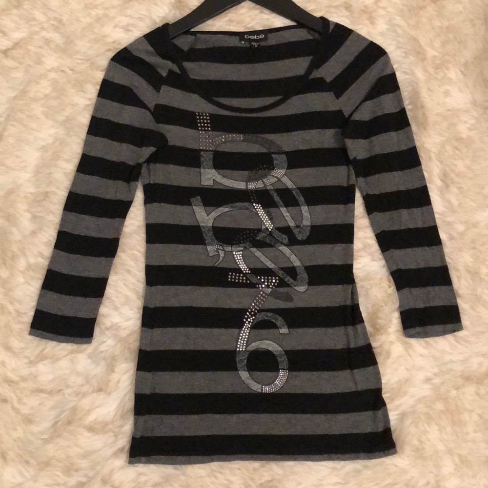 Black & Grey 1/3 Sleeve Shirt